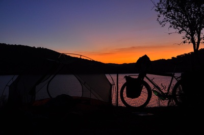 Camping by the River Guadiana in Southern Portugal