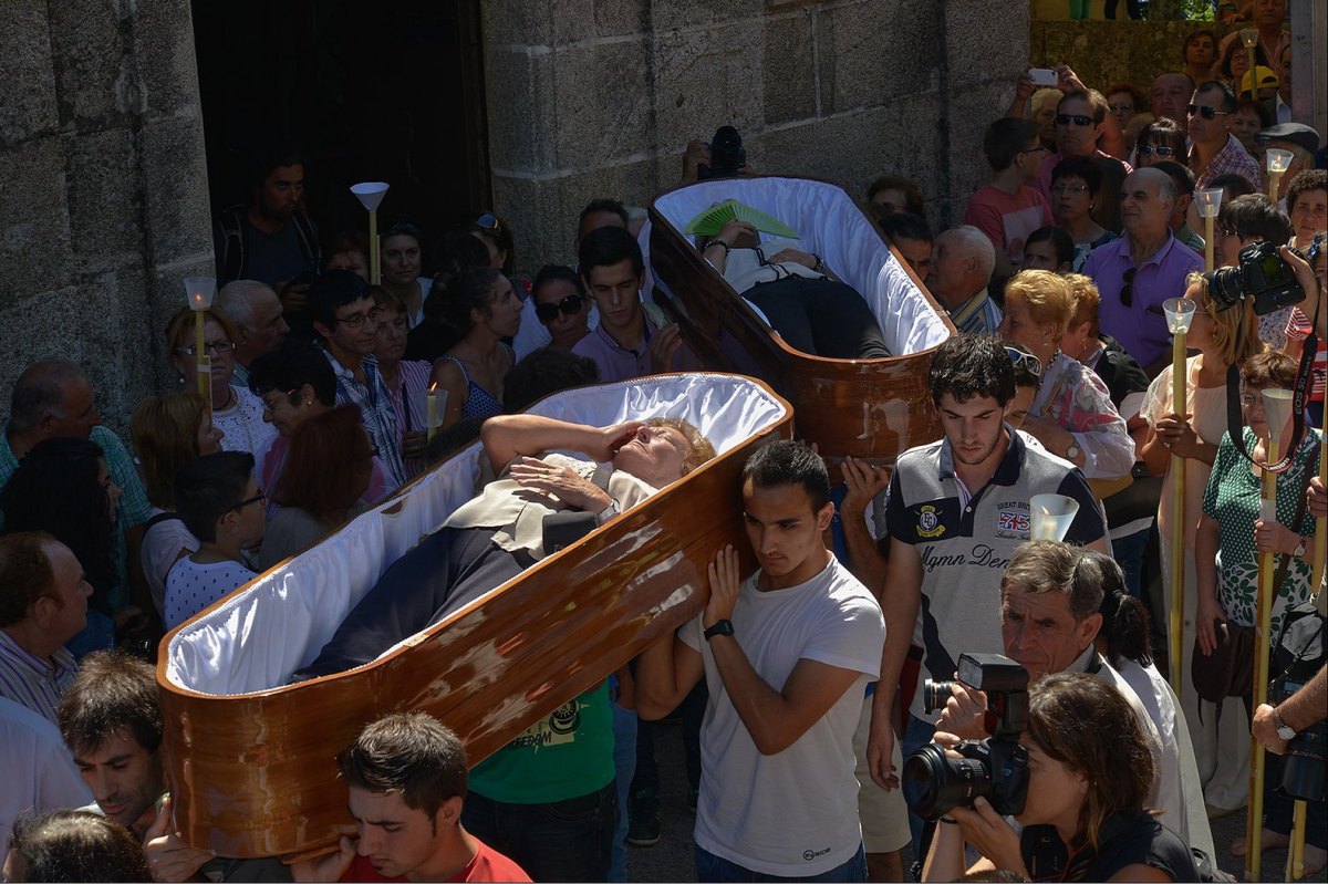 Ribarteme, Festival, Spain, Galicia, coffin