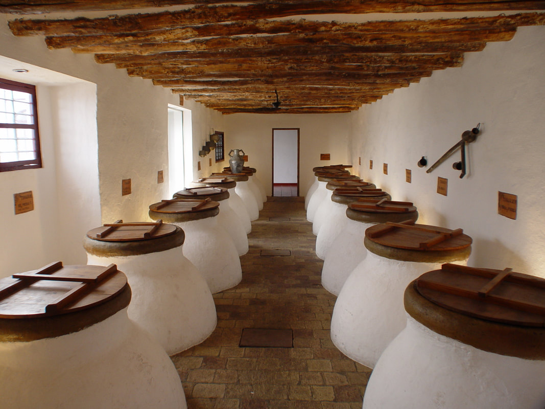 Old olive oil vats at Nunez de prado oilve oil mill in Baena in Andalucia